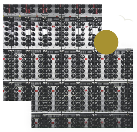 Audio mixing equipment close-up