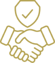 Handshake with shield icon